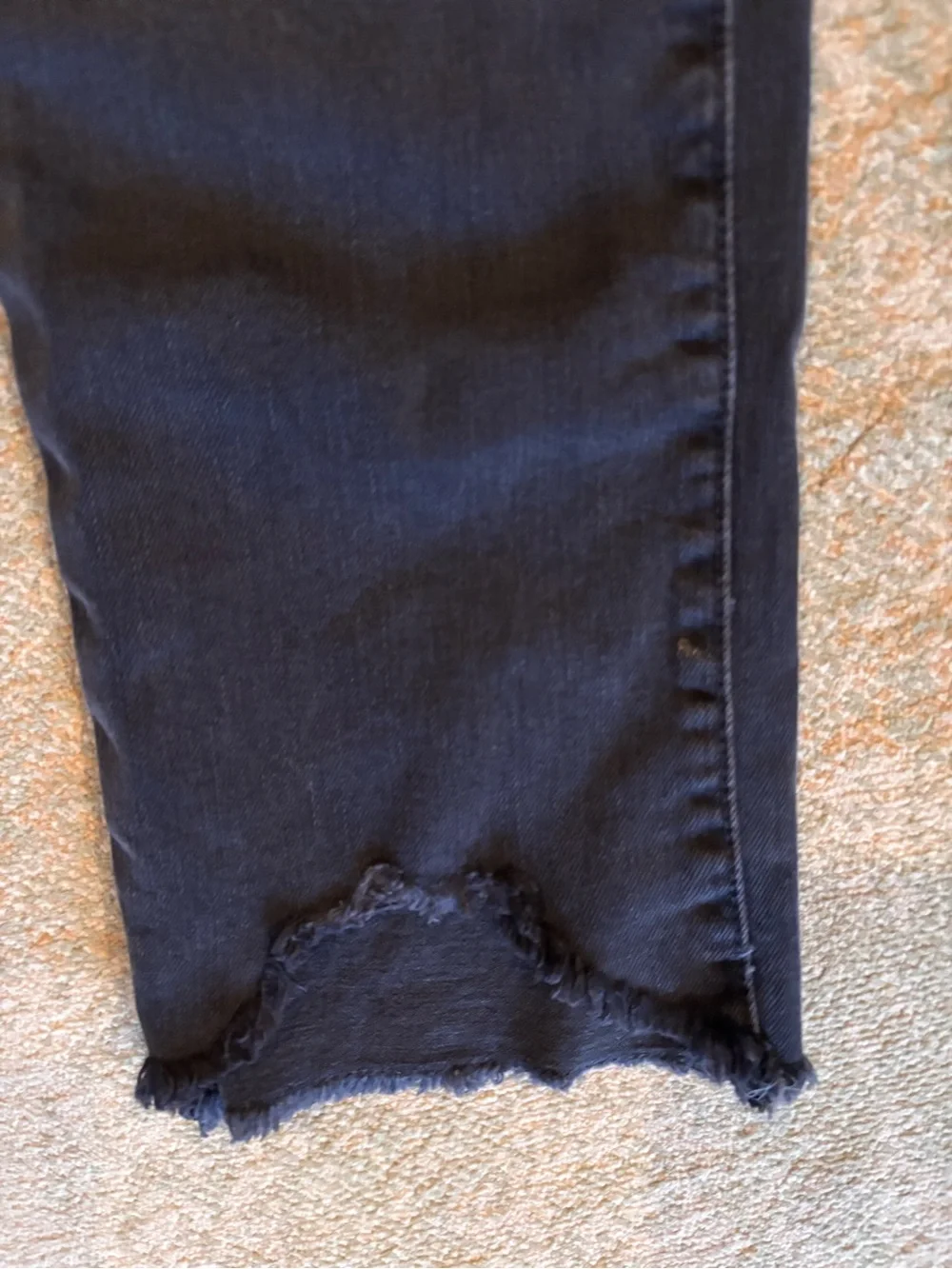 Jonathan Simkhai Standard Jeans Women’s 25 Black Distressed Raw Hem High Rise